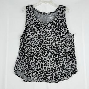 New York & Company Knit Animal Print Tank Top Women’s Size 2XL Grey